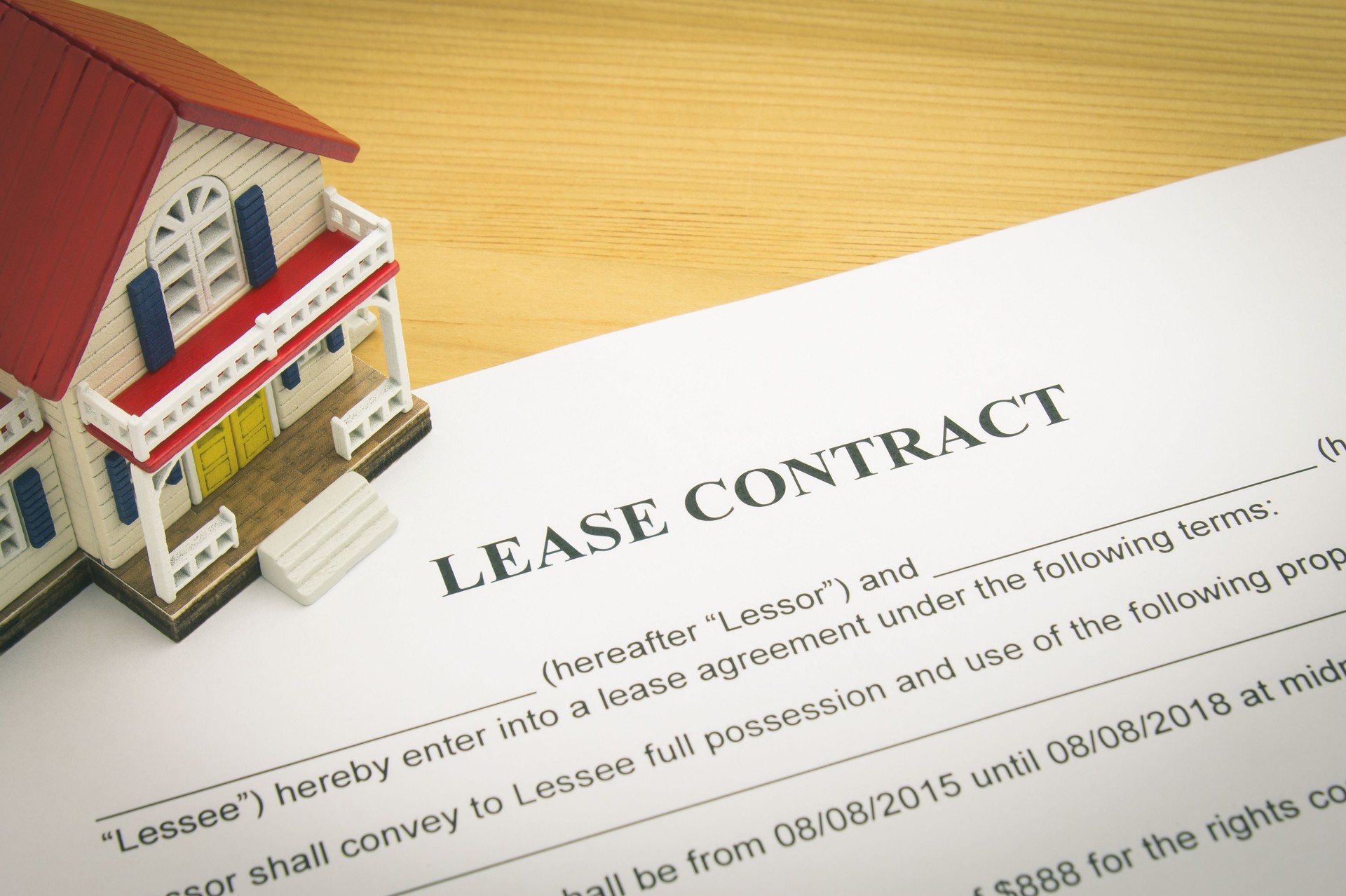 Home or House Lease Contract Vintage